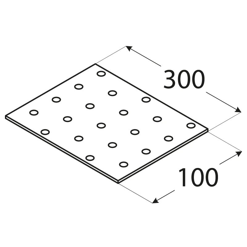 PP15 – destička perforovaná 300x100x2,0 mm Výhodná Nabídka