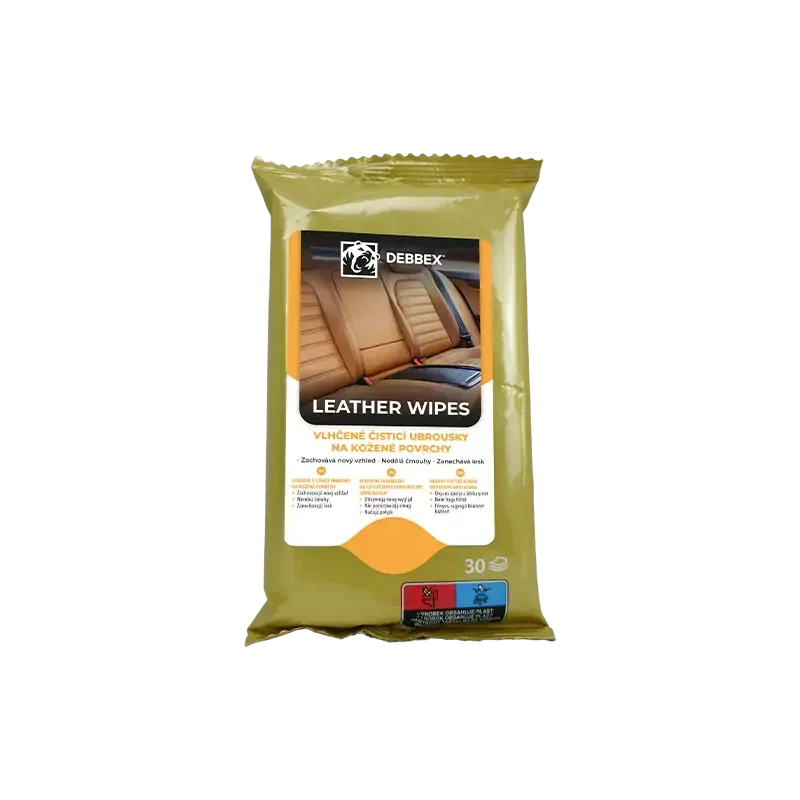 DEN BRAVEN Vlhčené čisticí ubrousky na kožené povrchy Leather wipes 30ks DEBBEX Pouze Dnes