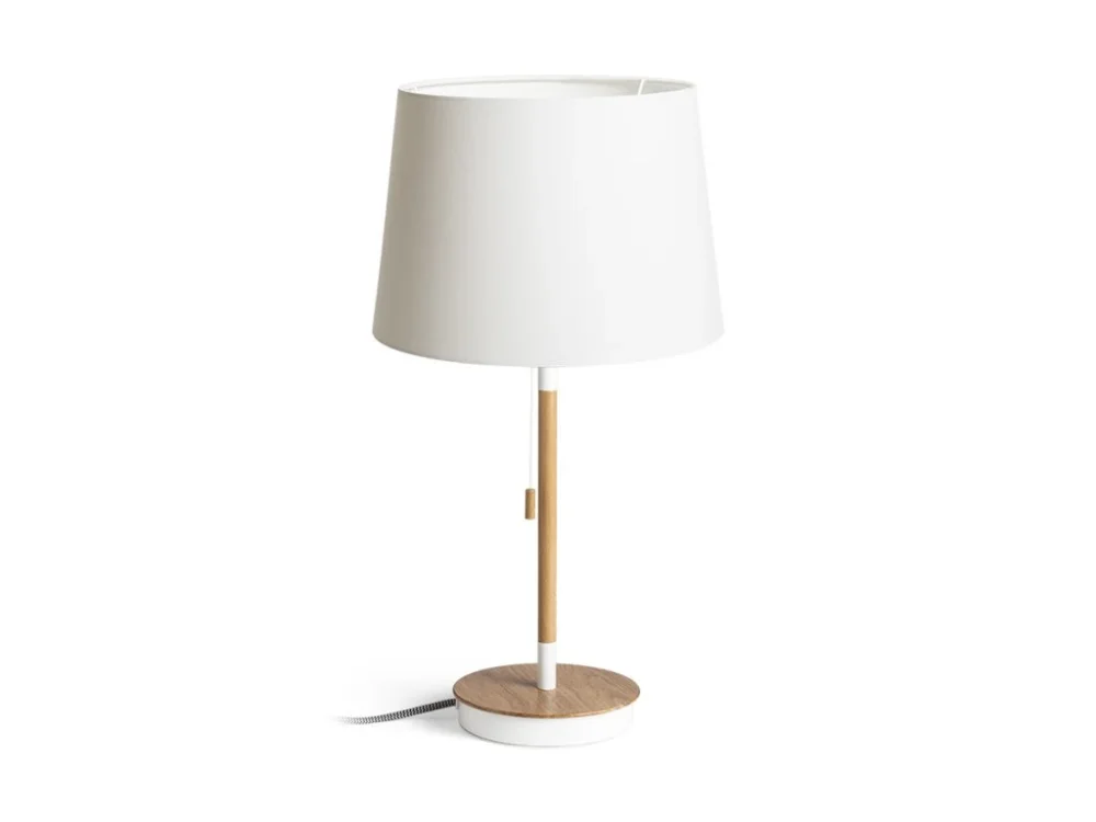 RENDL KEITH/AMBITUS 30 stolní s USB Polycotton bílá/buk 230V LED E27 15W R14039 Levný