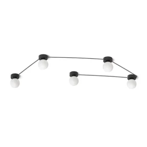 Značkový RENDL VELA V stropní černá opálové sklo 230V LED G9 5x6W R14387