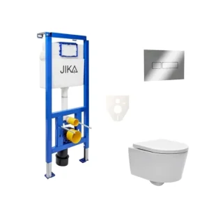 Značkový SAT Cenově zvýhodněný závěsný WC set Jika do lehkých stěn / předstěnová montáž + WC SAT Brevis SIKOJSW2
