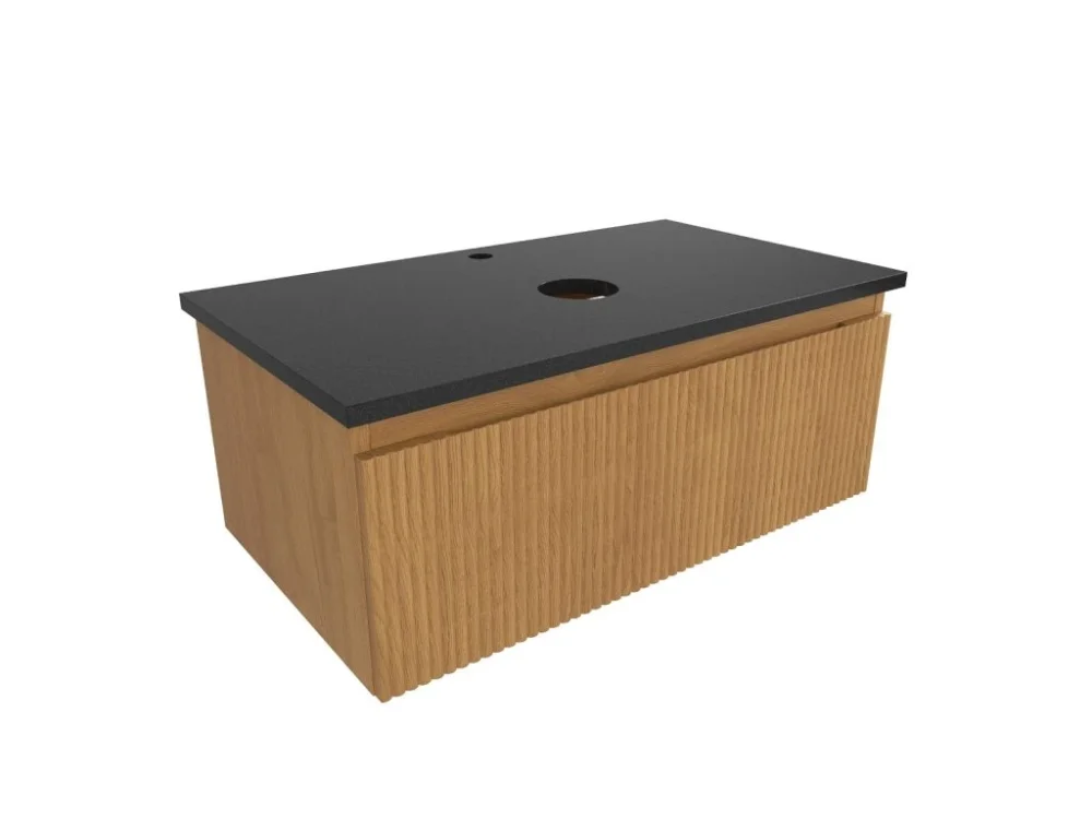 Sezónní Sleva SAT Koupelnová skříňka s krycí deskou SAT Evolution 78x30x44,5 cm dub medový mat SATEVO80DMZ