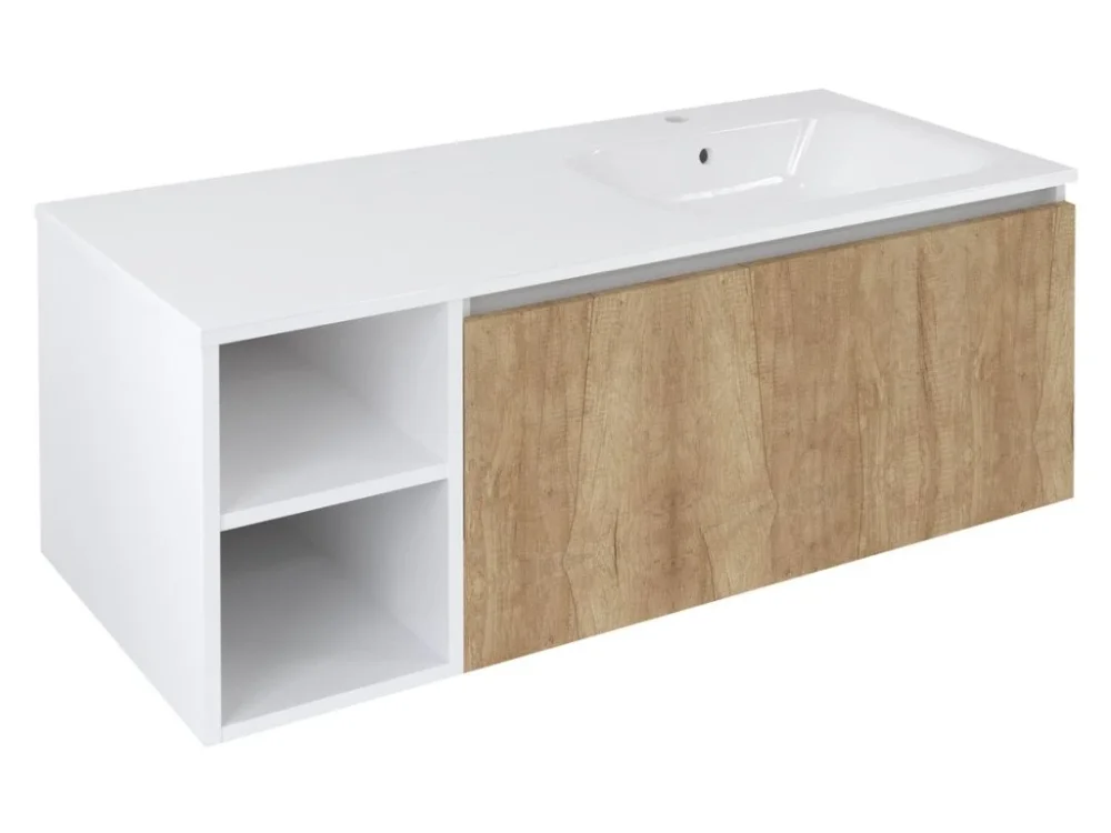 Super Cena Sapho LOREA skříňka 120x46x51,5cm (30P+90cm), pravá, dub alabama/bílá mat LE090-2231-R-05