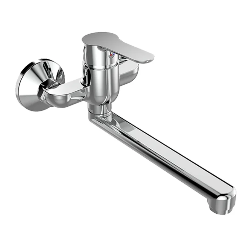 Mereo Dřezová Nástěnná Baterie ,zuna, 100 Mm, S Ramínkem Plochým Rovným 210 Mm, Chrom Kup Teď